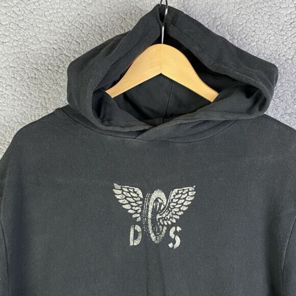 Ralph Lauren Denim & Supply Hoodie Wheel Wings Skull Wrenches Men’s M Black VTG - Picture 2 of 12